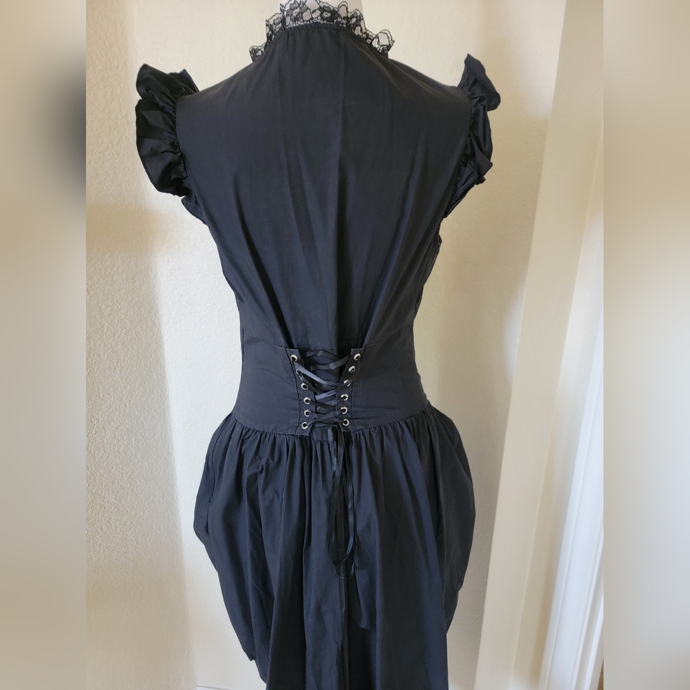Victorian Valentine Steampunk Gothic Renaissance Women's Laced Top Dress, Size L - Picture 8 of 10